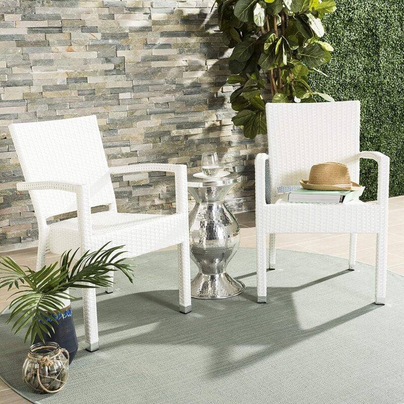 White Rattan Patio Furniture Set (2 pieces) - Image 3