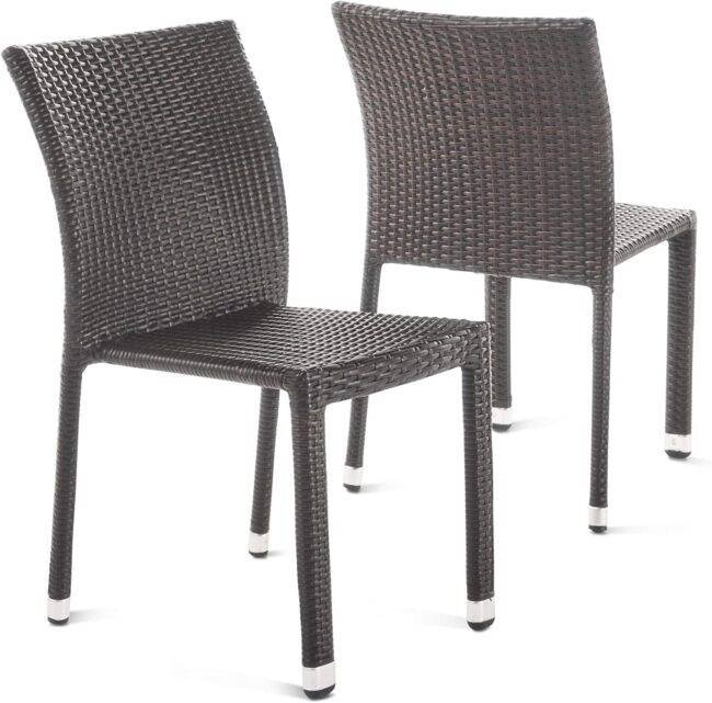 Outdoor Chair with Natural All Weather Wicker(Dark Brown) - Image 3