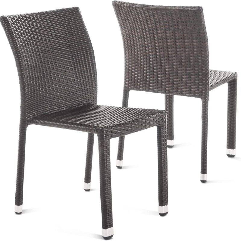 Outdoor Chair with Natural All Weather Wicker(Dark Brown) - Image 3