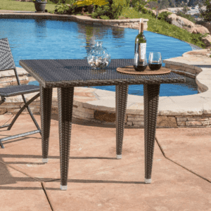 Patio Counter Height Table (Dark Brown)