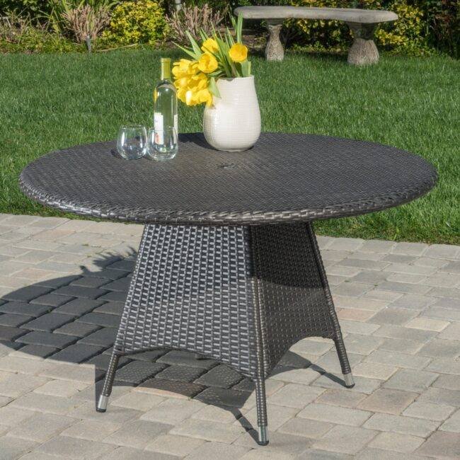 Patio Wicker Table (Black)