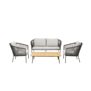 DEVOKO Outdoor Patio Sofa Set (Grey & Light Grey)