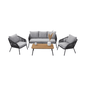 DEVOKO Outdoor Patio Sofa Set (Grey & Light Grey)