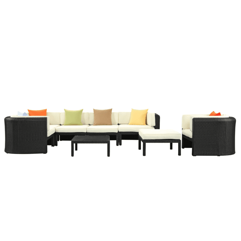 DEVOKO Patio Conversation Set (Black/White) - Image 3