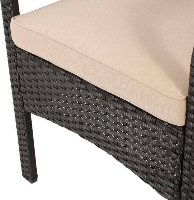 DEVOKO 4-Piece Waterproof Wicker Patio Furniture Set - Dark Brown & Beige - Image 7