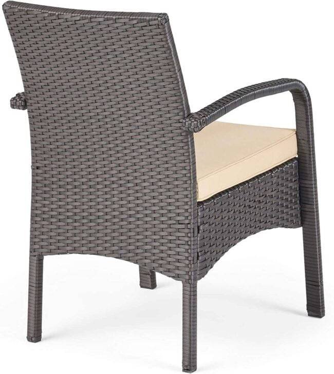 DEVOKO 4-Piece Waterproof Wicker Patio Furniture Set - Dark Brown & Beige - Image 6
