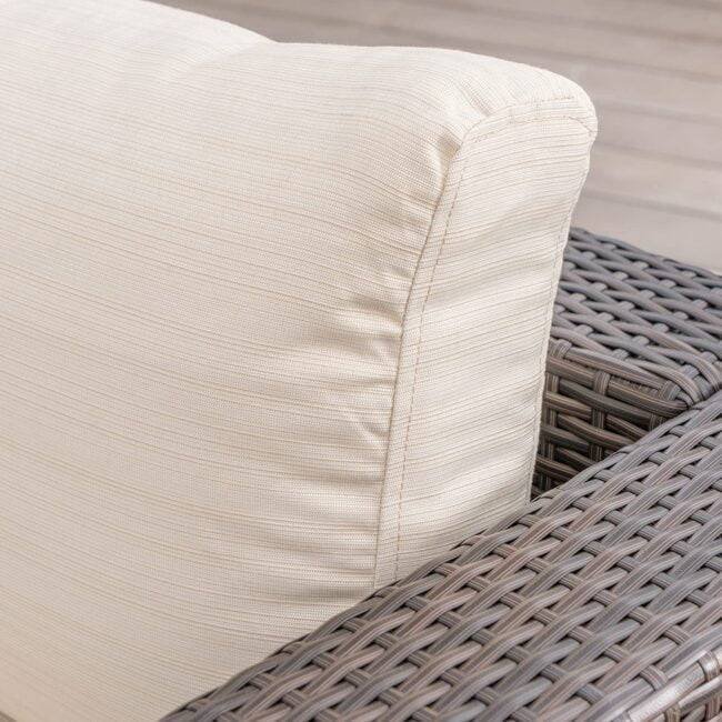 DEVOKO 6PCS Outdoor Patio Sofa Set - All-Weather Wicker Rattan - Dark Brown & Cream - Image 6