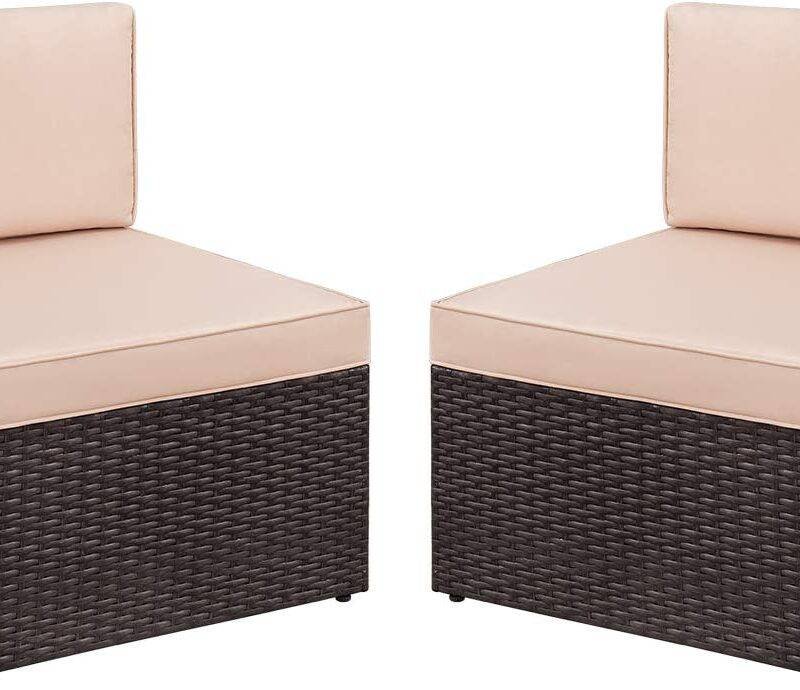 DEVOKO Wicker Loveseat 2-Piece (Dark Brown) - Image 3