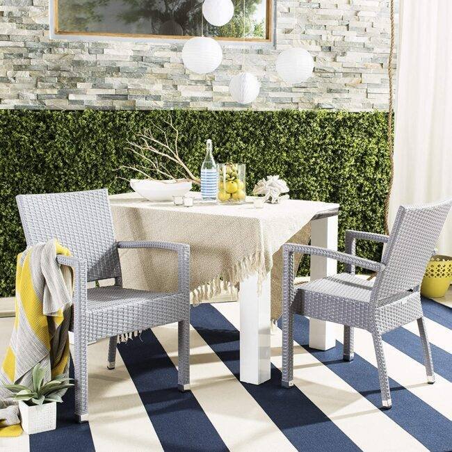 Grey Rattan Patio Furniture Set (2 pieces)