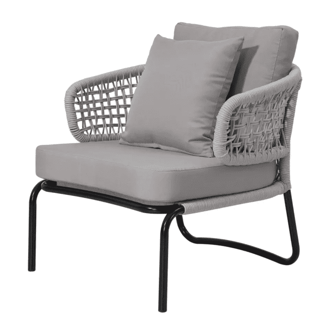 DEVOKO Outdoor Patio Furniture Set, Rope Conversation Sofa Set (Gray) - Image 3
