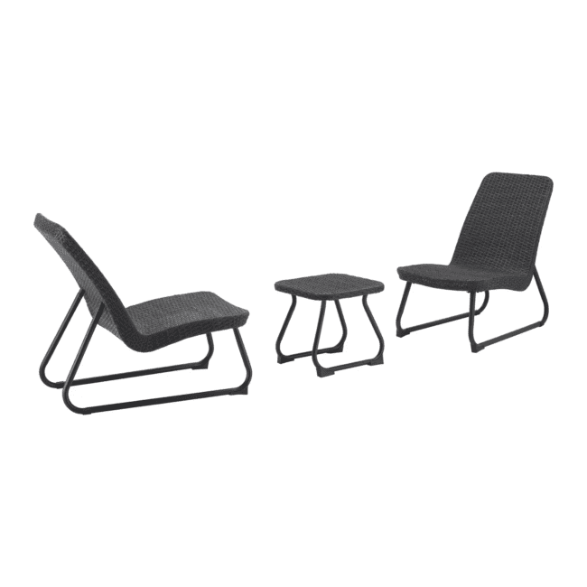 3 Piece Rattan & Wicker Patio Furniture Set (Dark Brown) - Image 3