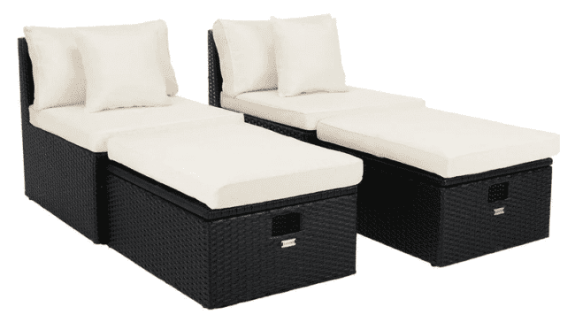 4 piece outdoor, indoor patio conversation set (Black & Cream) - Image 4