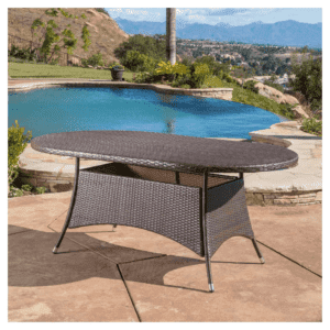 Outdoor Round Coffee Table (Dark Brown)