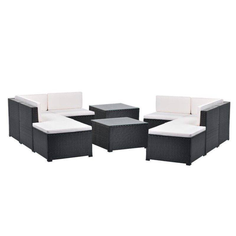 8 pieces sectional wicker Furniture set for all weather rattan sofa conversation set (Indoor/Outdoor) - Image 3