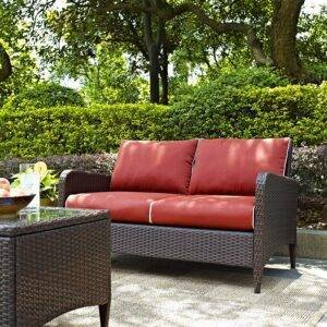 DEVOKO Patio Furniture Set 1-Piece (Dark Brown & Red)