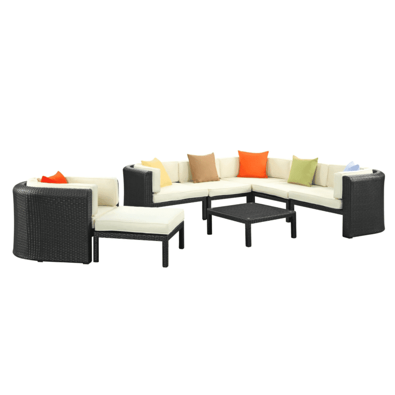 DEVOKO Patio Conversation Set (Black/White) - Image 4