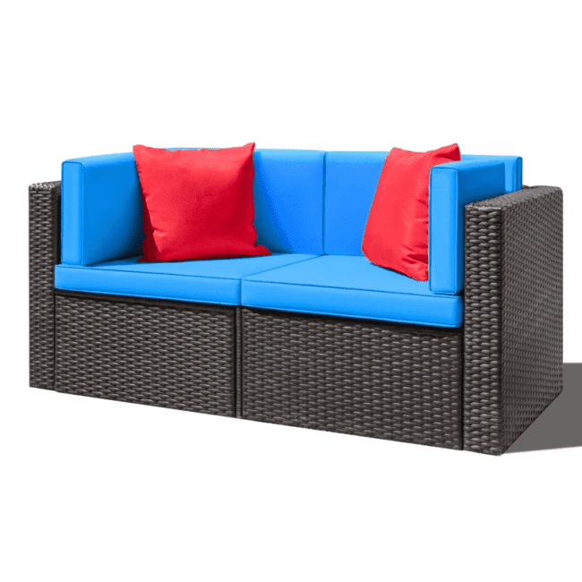 DEVOKO 1 Piece Patio Furniture Set, Outdoor Sectional Sofa (Dark Brown) - Image 4