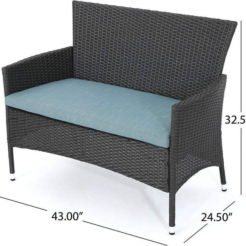 DEVOKO Patio Conversation Set 2-Piece (Sky Blue/Black) - Image 3