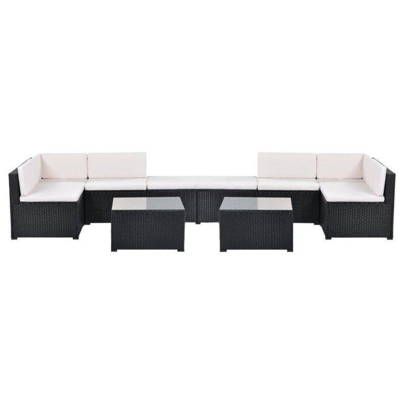8 pieces sectional wicker Furniture set for all weather rattan sofa conversation set (Indoor/Outdoor) - Image 4