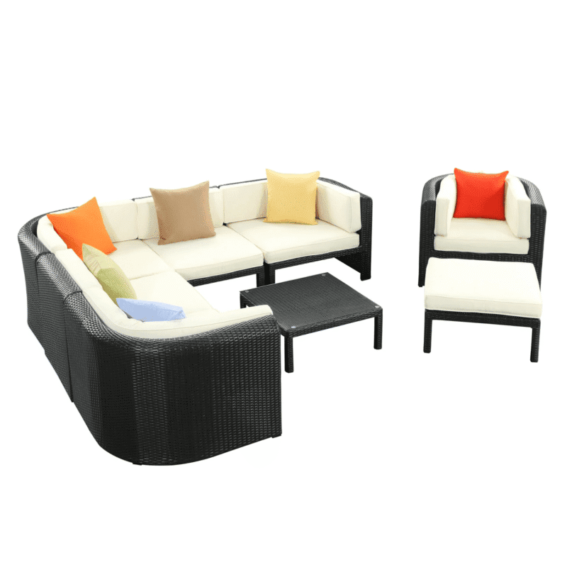 DEVOKO Patio Conversation Set (Black/White) - Image 5