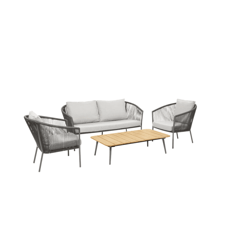 DEVOKO Outdoor Patio Sofa Set (Grey & Light Grey) - Image 2