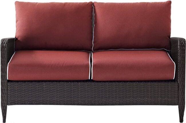 DEVOKO Patio Furniture Set 1-Piece (Dark Brown & Red) - Image 4
