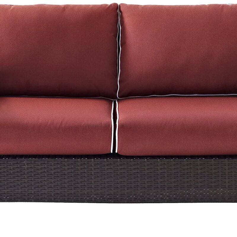 DEVOKO Patio Furniture Set 1-Piece (Dark Brown & Red) - Image 4