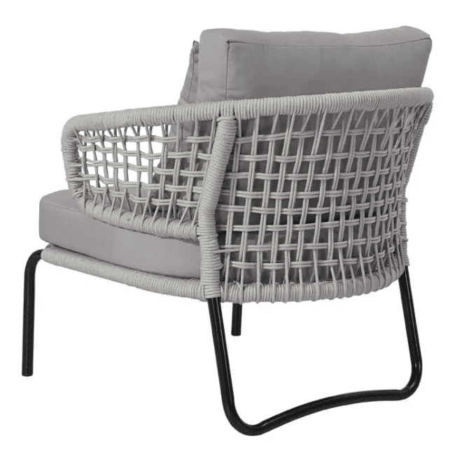 DEVOKO Outdoor Patio Furniture Set, Rope Conversation Sofa Set (Gray) - Image 5