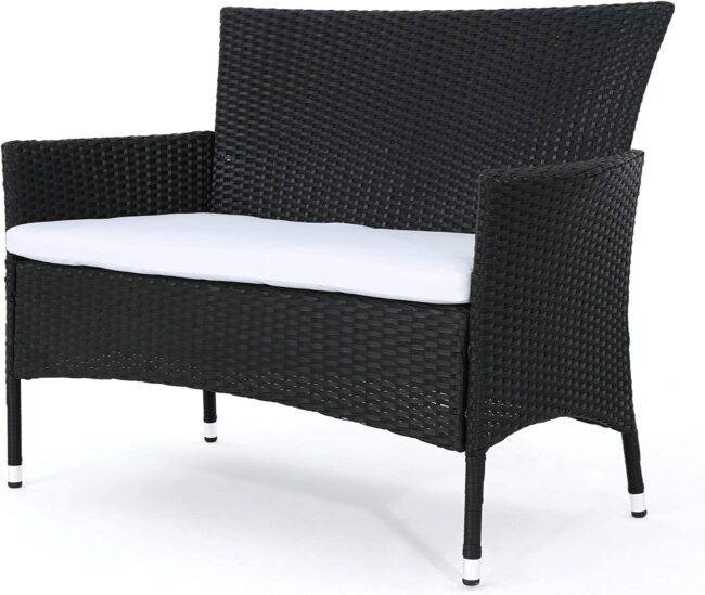 DEVOKO Patio Conversation Set 2-Piece (Black & White) - Image 6