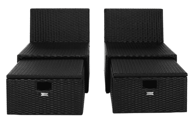 4 piece outdoor, indoor patio conversation set (Black & Cream) - Image 5