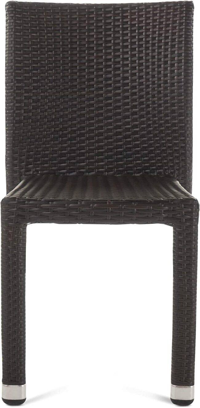 Outdoor Chair with Natural All Weather Wicker(Dark Brown) - Image 5