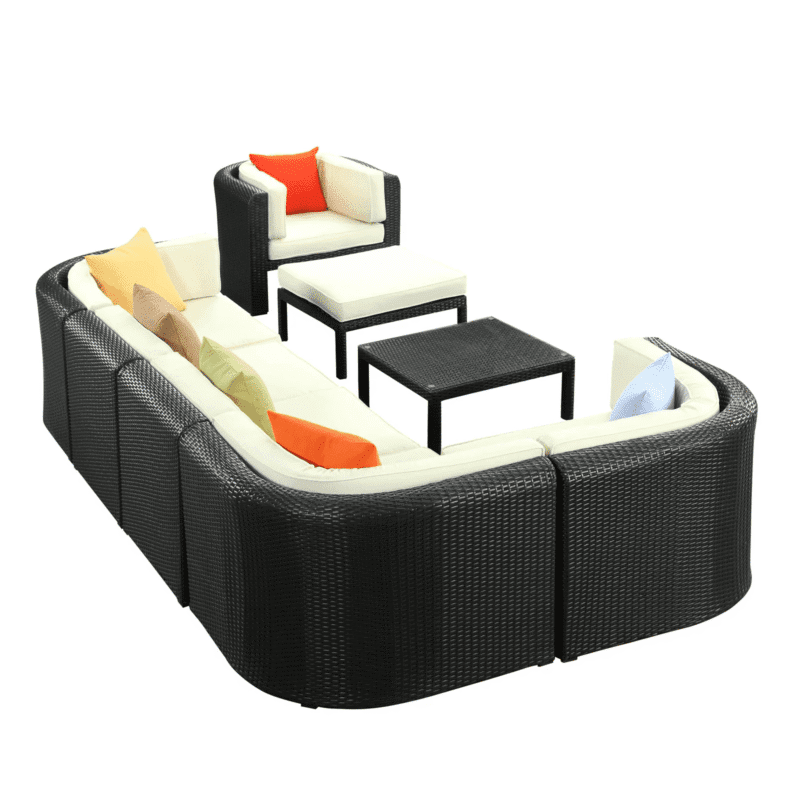 DEVOKO Patio Conversation Set (Black/White) - Image 6