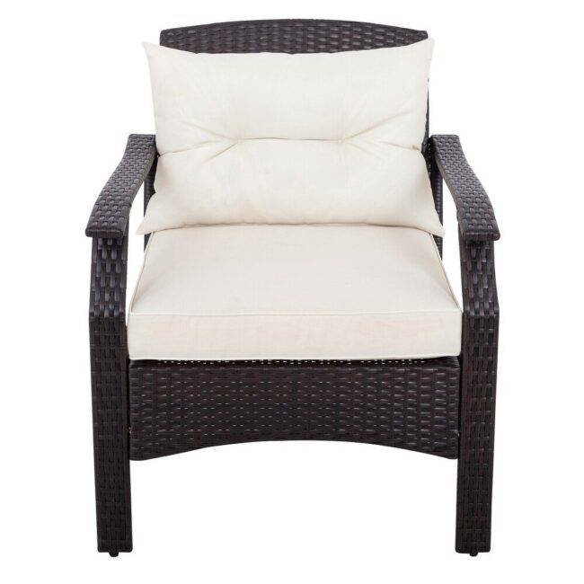 4pc Rattan Sofa Set (Dark Brown/Cream) - Image 4