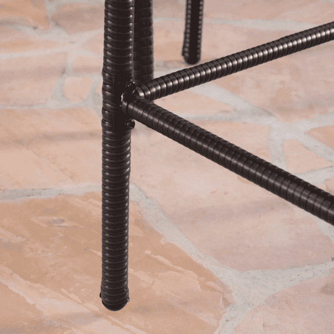 DEVOKO 5 Piece Outdoor Bar Table & Chair Set All Weather Wicker Furniture(Dark Brown) - Image 5