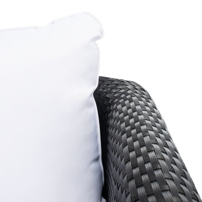 4pc HDPE Rattan Wicker Sofa Set (Black/White) - Image 6