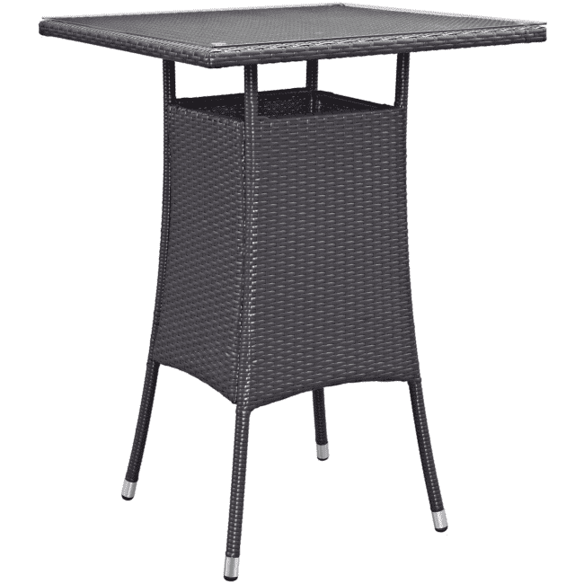 DEVOKO 5 Piece Patio Heighted Wicker Bar Set Outdoor Furniture(Dark Brown & Green) - Image 4