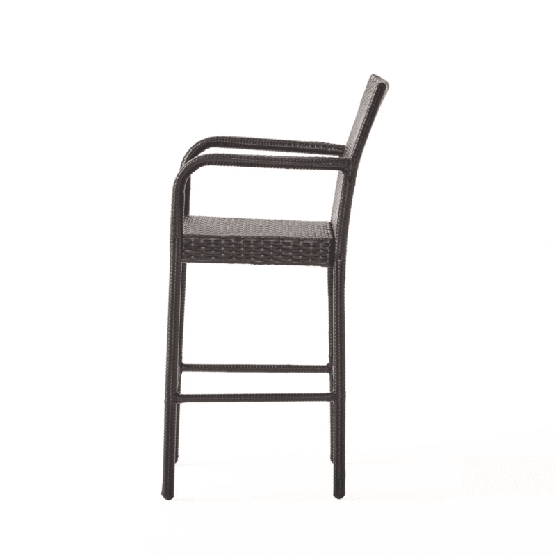 DEVOKO 5-Piece Rattan Wicker Patio Bar Set(Dark Brown) - Image 5