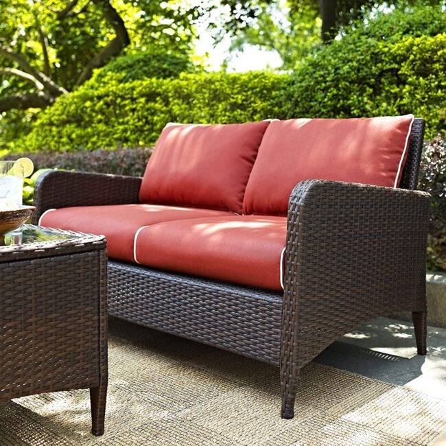 DEVOKO Patio Furniture Set 1-Piece (Dark Brown & Red) - Image 6