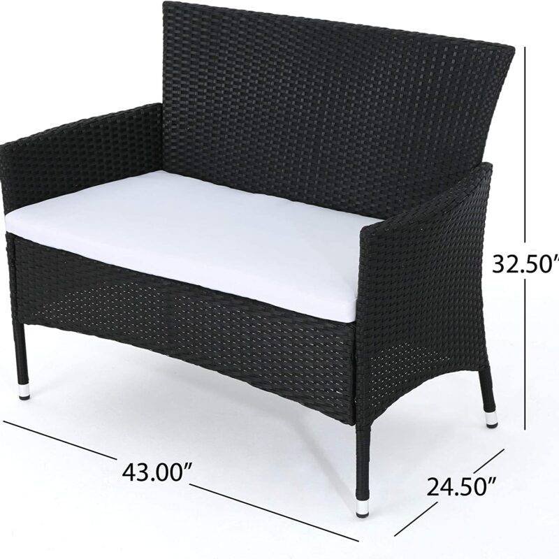 DEVOKO Patio Conversation Set 2-Piece (Black & White) - Image 2