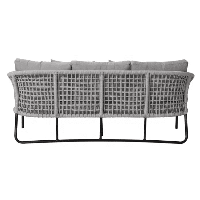 DEVOKO Outdoor Patio Furniture Set, Rope Conversation Sofa Set (Gray) - Image 7