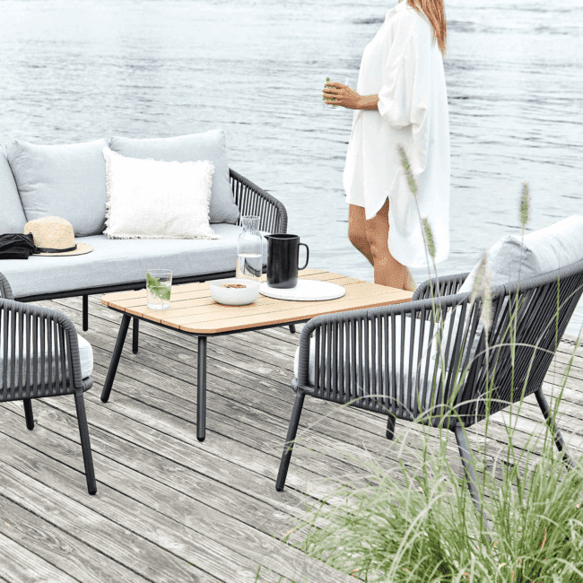 DEVOKO Outdoor Patio Sofa Set (Grey & Light Grey) - Image 7