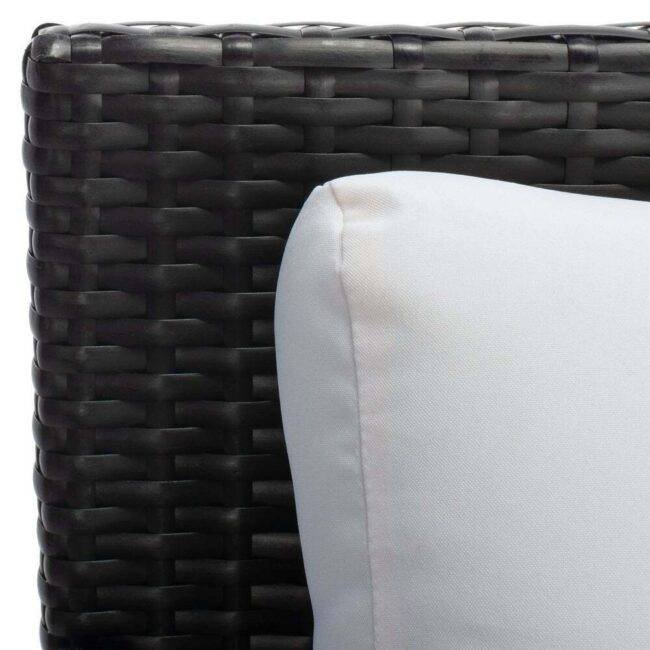 DEVOKO Rattan Daybed Patio Loveseat Sofa Set (Dark Brown & White) - Image 8
