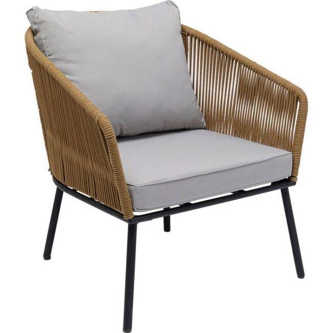 4-Piece Outdoor Patio Conversation Sofa Set (Beige and Grey) - Image 8