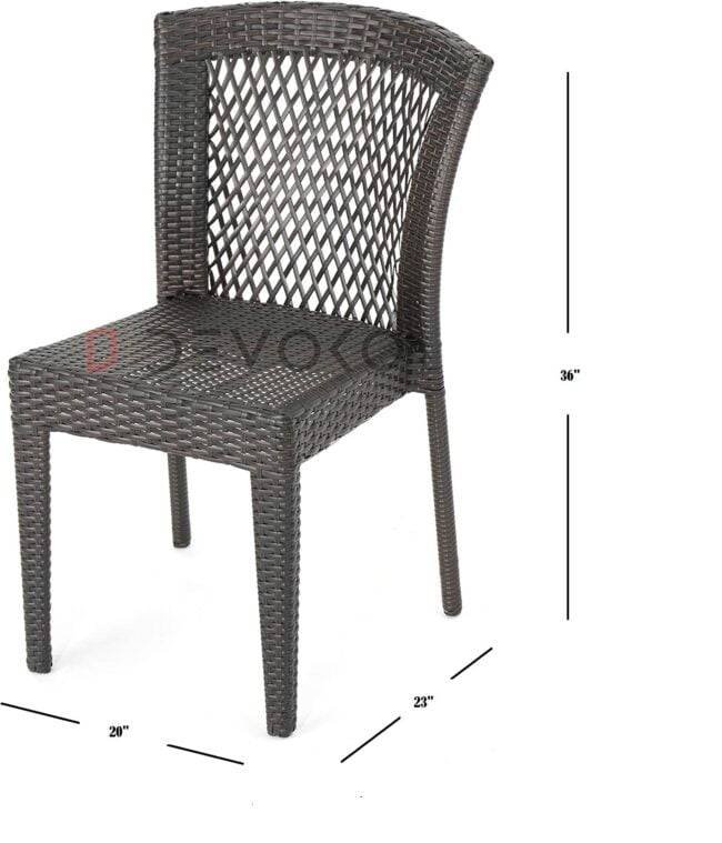 5-Piece Patio Dining Set, 4 Seats + 1 Square Table (Dark Brown) - Image 2