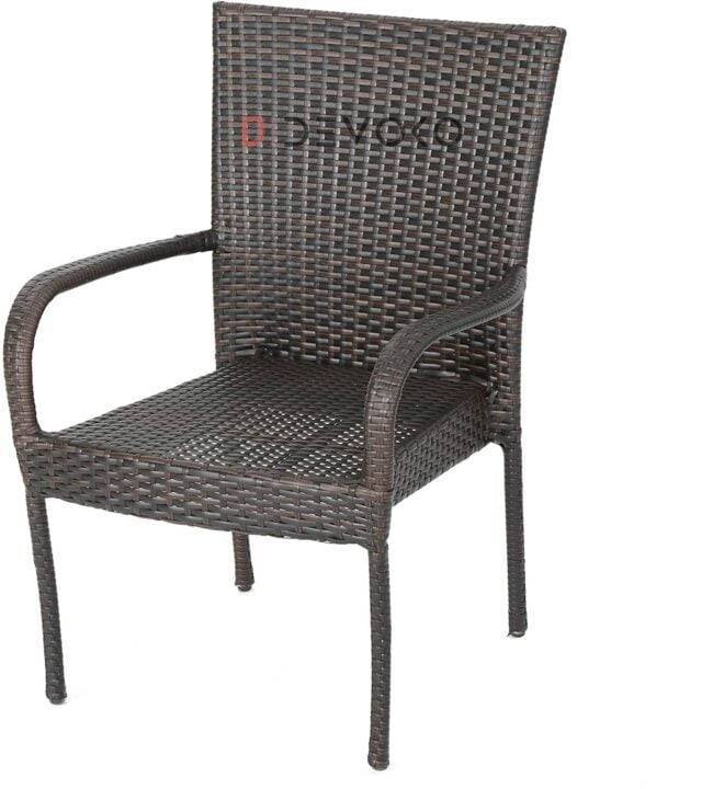 5-Piece Patio Dining Set, 4 Seats + 1 Square Table (Dark Brown) - Image 4