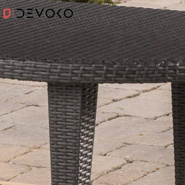 7PCS Wicker Patio Dining Set: Outdoor Rattan Table & Chairs with Cushions (Darkbrown) - Image 6
