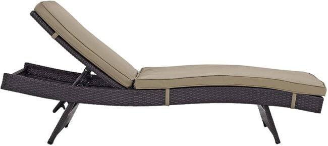 Adjustable Chaise Lounge Rattan Wicker Patio (Beige Set 2) - Image 4