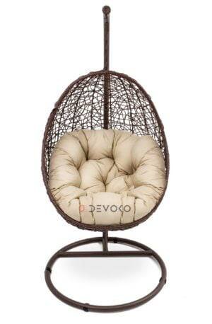 Single Seater Rattan & Wicker Swing (Brown & Cream)