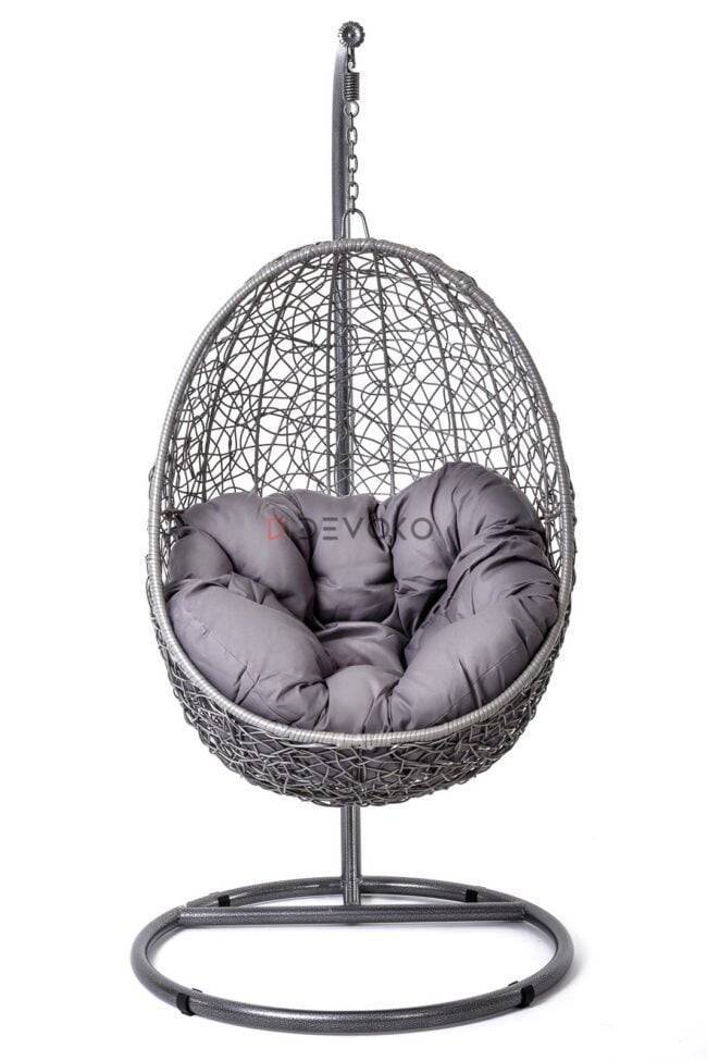 Single Seater Rattan & Wicker Swing (Grey)