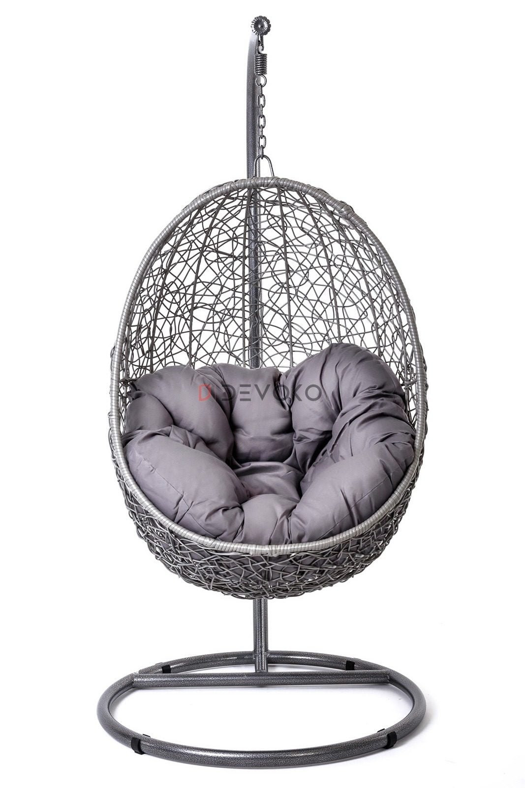 Single Seater Rattan & Wicker Swing (Grey)